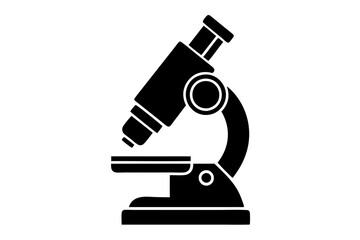 microscope silhouette vector illustration white background