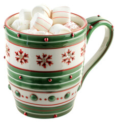 PNG Coquette christmas mug marshmallows chocolate beverage.