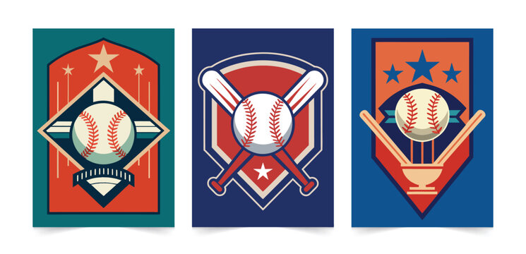 Baseball tournament vintage design layout for poster, flyer, banner template for sports event.