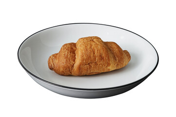 croissant on plate isolated