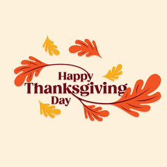 Typography letter Happy Thanksgiving Day template background