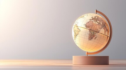 Classroom globe glowing softly, representing the global appreciation for teachers, global teacher appreciation, symbolic design