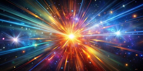 Obraz premium Cosmic Explosion A Starburst of Color and Light, space, astronomy