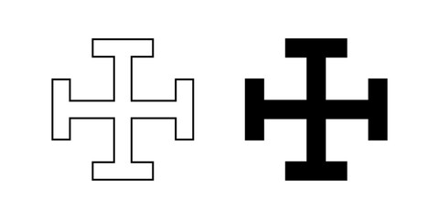 Obraz premium outline silhouette Cross potent symbol set