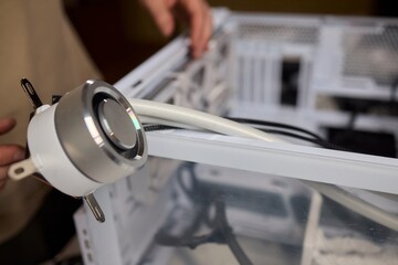 The process of properly installing a CPU cooler water cooling in a custom built personal computer system