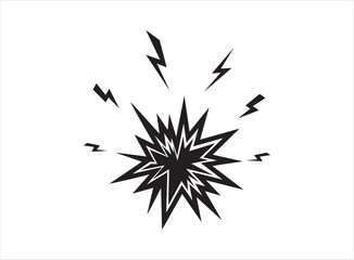 explosion boom, explode cartoon retro icon isolated white 