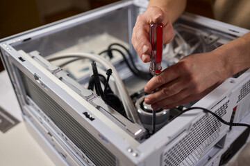 The process of properly installing a CPU cooler water cooling in a custom built personal computer system