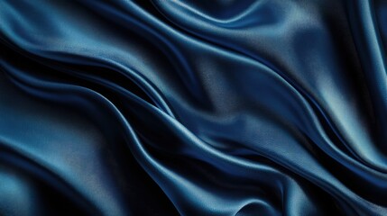 Fototapeta premium Elegant Blue Satin Fabric Texture Background
