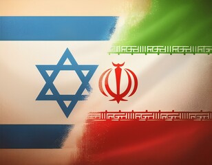 Background showing components of the flags from The Iran and Israel.