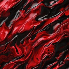 Obraz premium Abstract red and black flowing waves create a dynamic visual effect on a smooth surface.