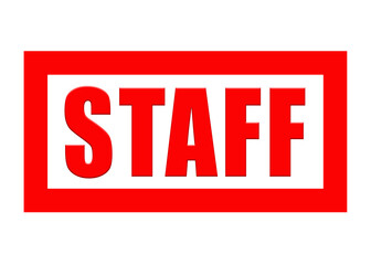 RED Staff text label on Transparent Background