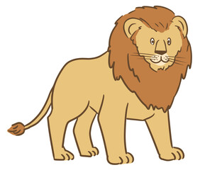 雄ライオンの成獣の全身のベクターイラスト