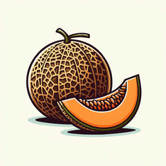 melon on a white background