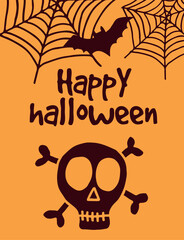 Horror card. Happy halloween flyer. Death holiday design