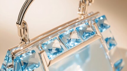 Obraz premium Aquamarine Handbag with Platinum Frame