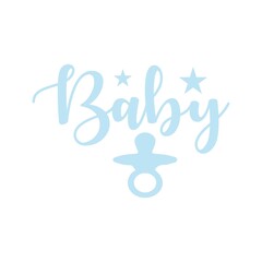 Baby typography design on plain white transparent isolated background for card, shirt, hoodie, sweatshirt, apparel, tag, mug, icon, poster or badge