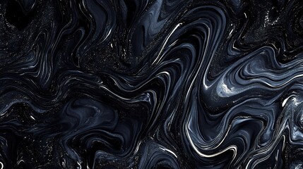 Abstract Black and White Fluid Art Background