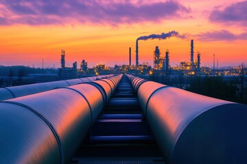 Breathtaking Sunset Over Industrial Landscape