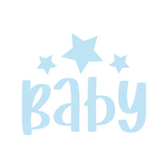 Baby typography design on plain white transparent isolated background for card, shirt, hoodie, sweatshirt, apparel, tag, mug, icon, poster or badge