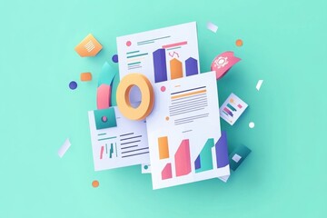 Colorful Abstract Business Charts and Data Visualization