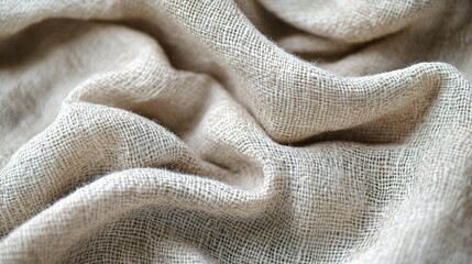 Close-Up of Textured Linen Fabric in Natural Light