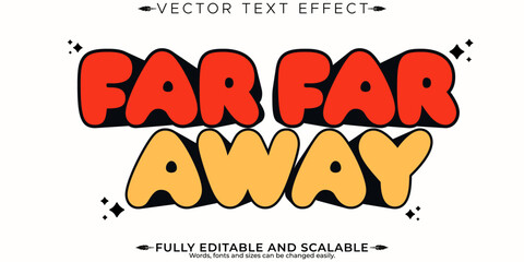 Retro sticker text effect, editable 70s and 80s text style