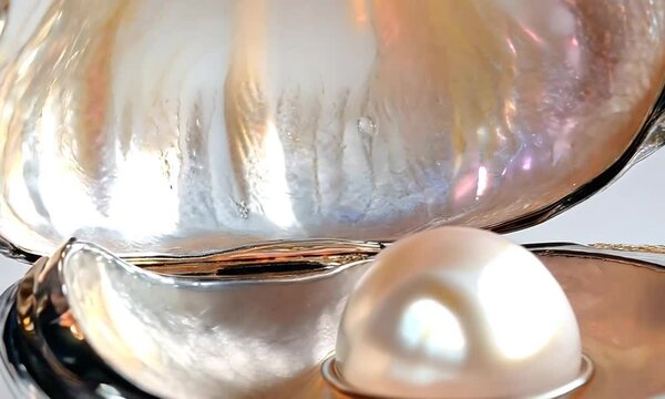 A pretty pearl shell. white background.