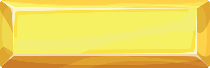 Fototapeta premium Bright yellow cartoon button. Decorative rectangle element