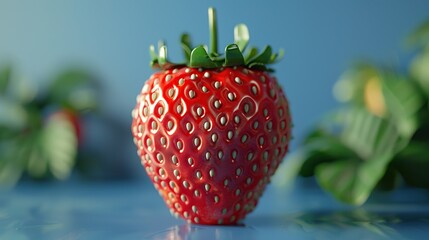 A Single Ripe Strawberry