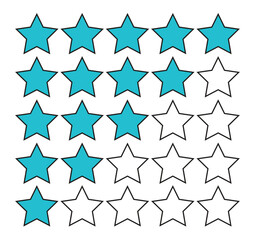 Star rating system vector illustration. Worst to best level.