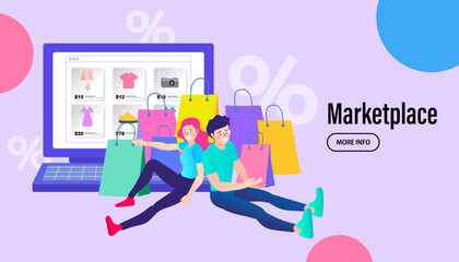 social network concept, e-commerce