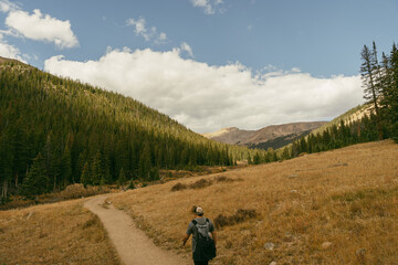 hiking in the mountains