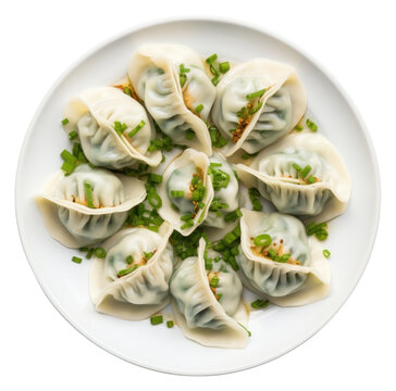 PNG Chive Dumplings dumpling food plate.