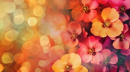 Vibrant Floral Background with Soft Bokeh Effect