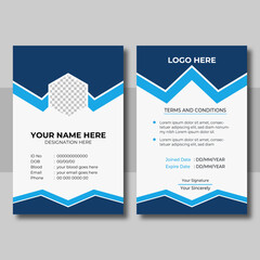 Blue modern new creative Business id card design template.
