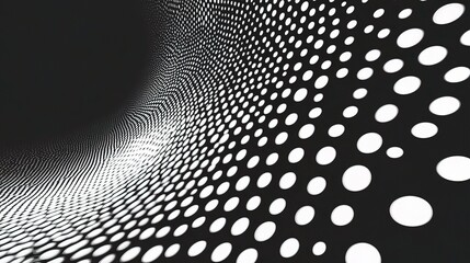 Abstract Black and White Dots Pattern Design