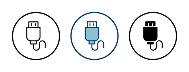 Usb icon vector isolated on white background. Flash disk icon vector