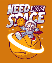 Need More Space Cartoon Illustration Design
