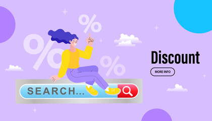 shopping bag with big sale sign black friday holiday promotion discount concept. Special offer. buy presents or gifts through mobile application vector.