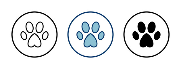 Paw icon vector isolated on white background. Paw Print icon