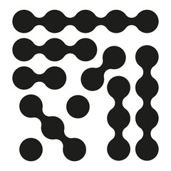 Abstract circle pattern. Simple geometric icons. Connected dot shapes. Vector graphic elements.