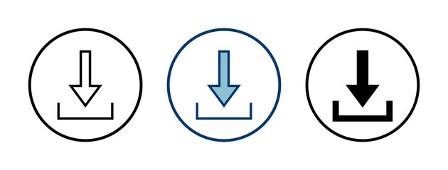 Download icon vector isolated on white background. Downloading vector icon