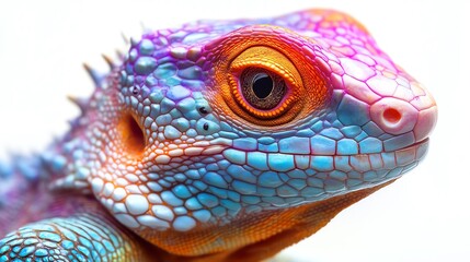 Fototapeta premium Colorful visualization of a lizard s brain focusing on survival instincts, Lizard Brain Function, primitive behaviors and reflexes