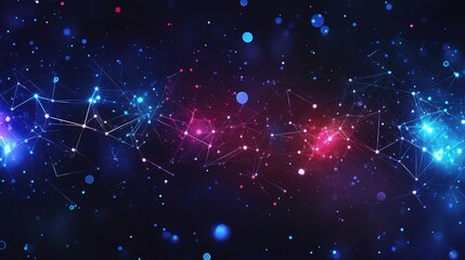 Obraz premium Abstract Galaxy of Colorful Dots and Lines