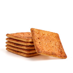 Biscuit cracker with beef floss flavor. isolated on white background. 