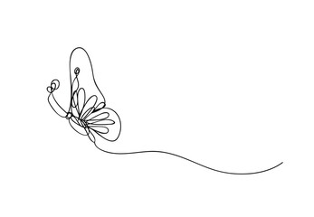 butterflies ,line drawing style, continuous line art ,  vector illustration