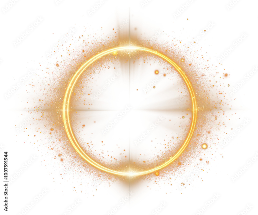 Canvas Prints png gold circle bokeh effect ai generated image
