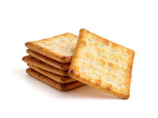 Biscuit crackers with sugar flavor.  Isolated on white background.