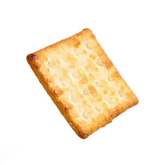 Biscuit crackers with sugar flavor.  Isolated on white background.