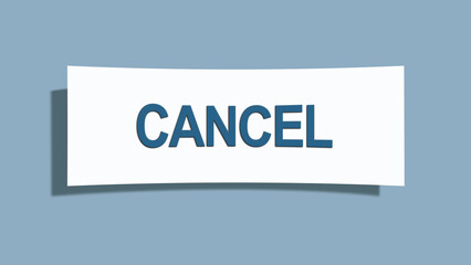 Cancel. A card isolated on blue background.